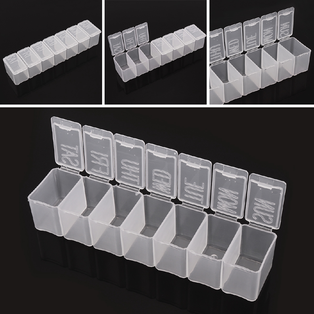 7 Day Braille Transparent Pill Capsule Vitamin Storage Box | Shopee ...