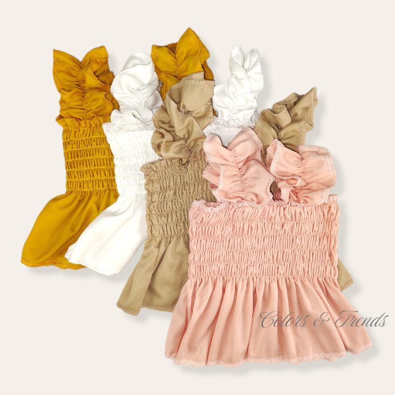 KIDS Top Smocking ruffles KATY cute summer 1-3 y/o | Shopee Philippines