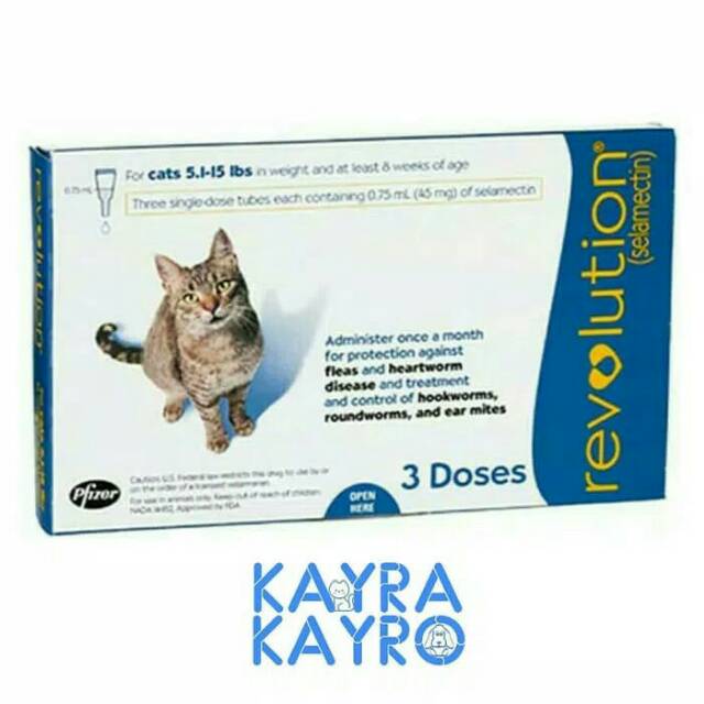 Revolution (Selamectin) for Cat (2.3-6.8 kg) 1 Tube - Anti Cat Flea ...