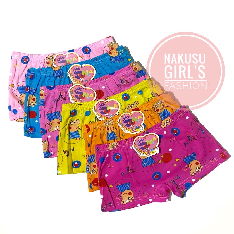 Nakusu 12Pieces Kid's/Girl's Characters Shorts Boyleg Underwear Peppa ...