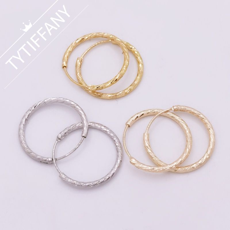 UP REB01 Gold Rosegold Silver loop / hoop earrings circle earrings ...