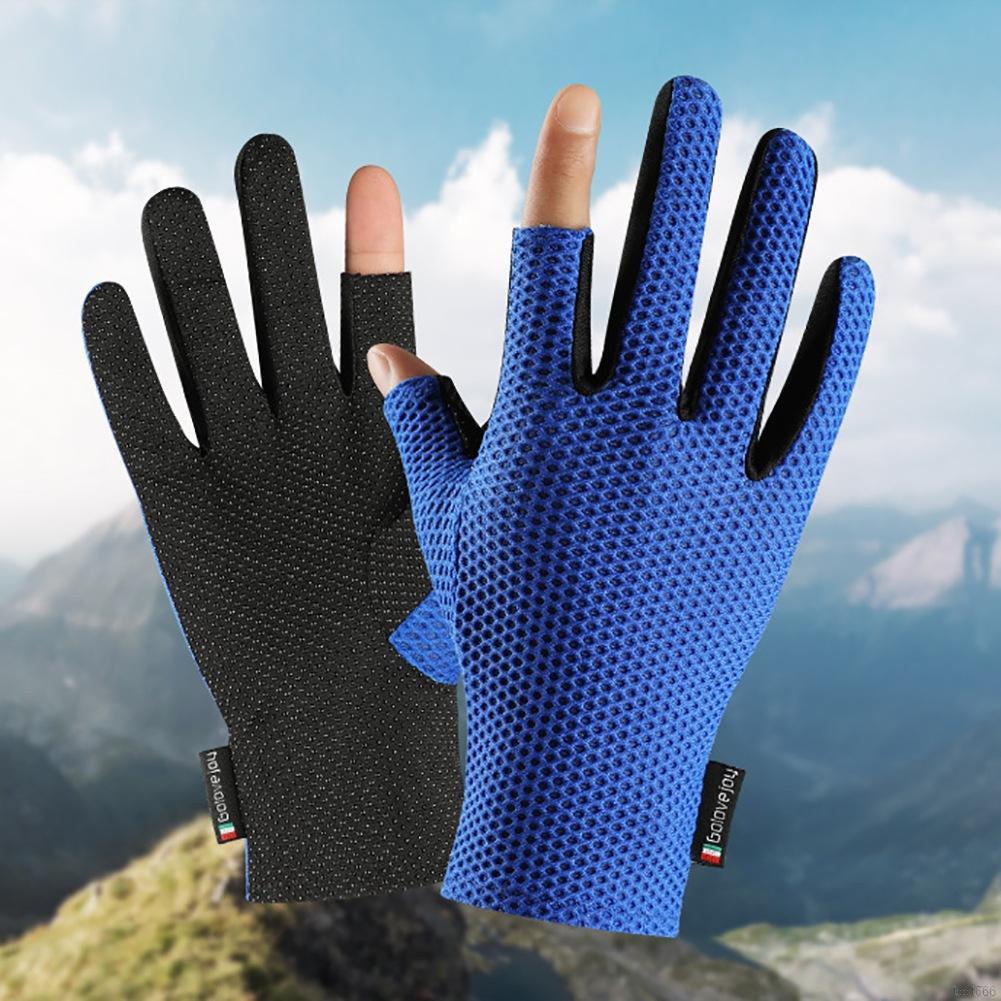 TOOT Two-Finger Ice Silk Cycling Fishing Sunscreen Gloves Summer