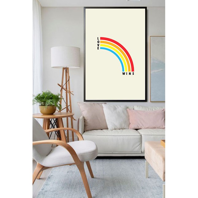 LOVE WINS RAINBOW POSTER Trendy Interior Design Pride LGBT Wall Decor