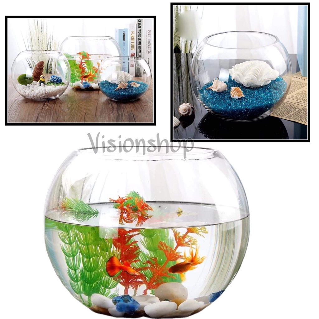 Multiple Size Choices Fish Bowl Glass Vase Decor Globe Flower Vases ...