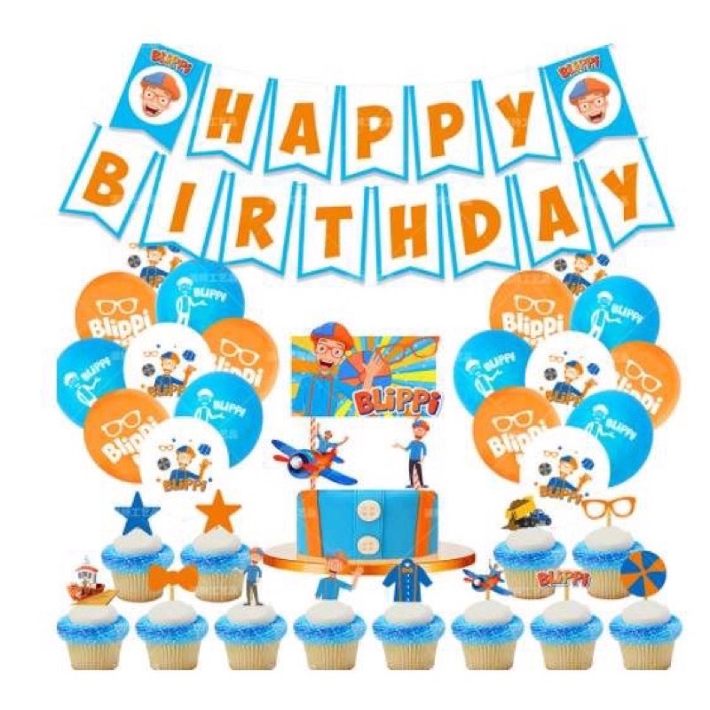 BLIPPI BIrthday Party theme decorations set ballooons banner set Shopee Philippines