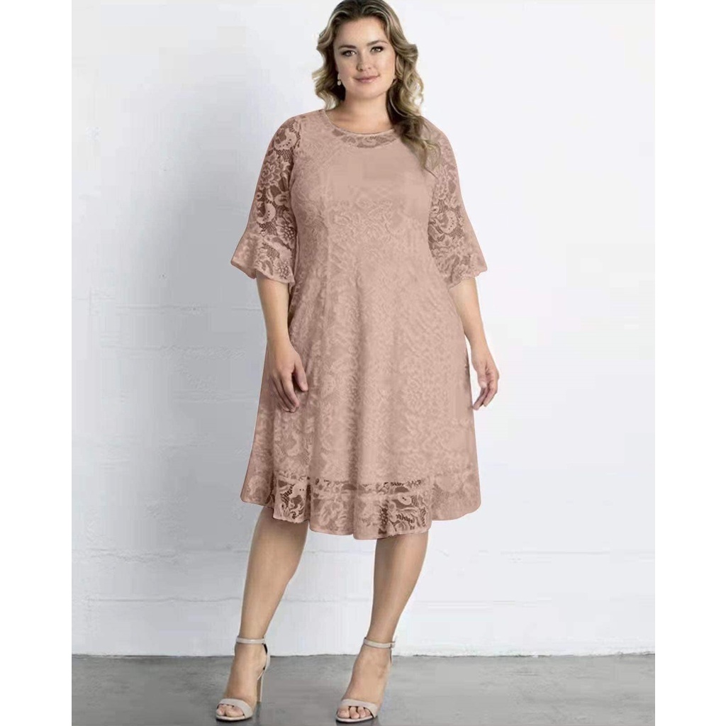 WLS Fashion plus size formal guipure lace dress | Shopee Philippines