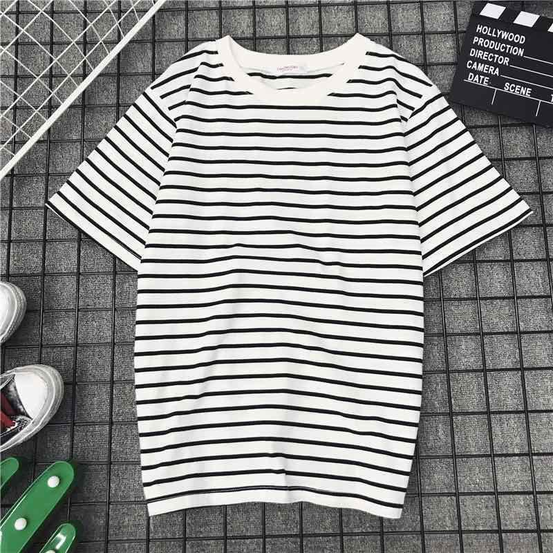 BIG SIZE ! Men's stripe T-shirt M-XL comfortable stretch cotton Unisex ...