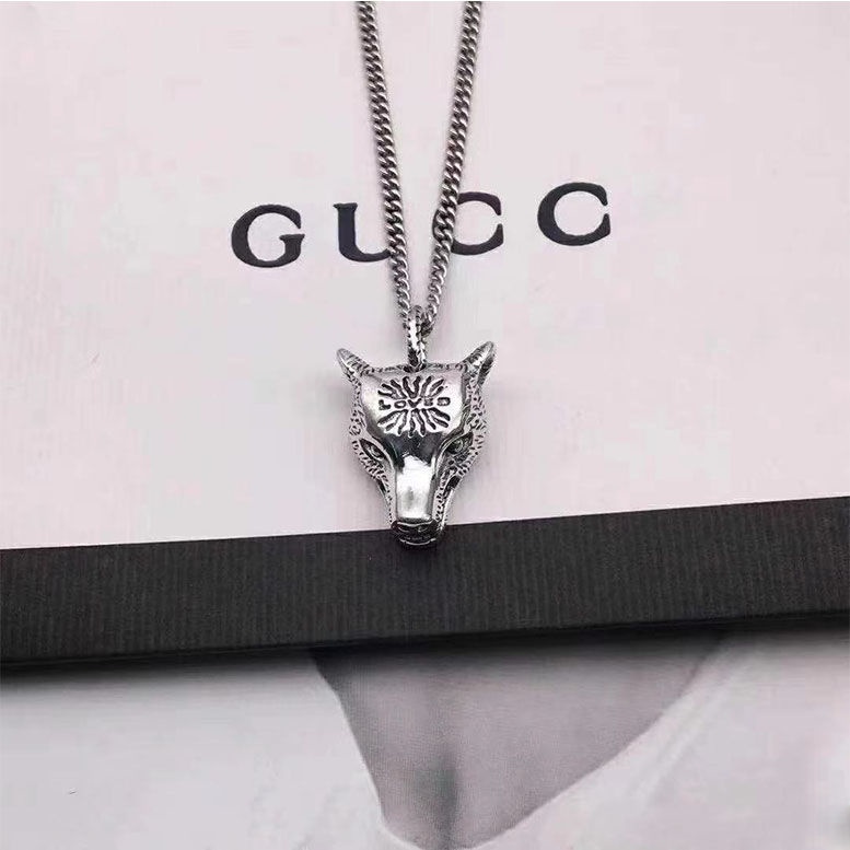 Gucci Retro home 925 silver animal series distressed wolf head