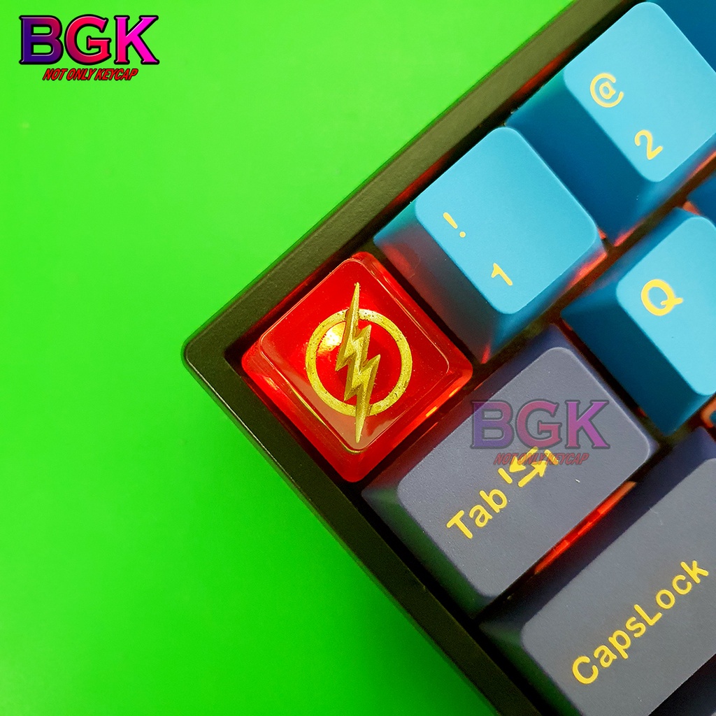 Odd keycap with LOGO The Flash DC OEM profile (unique resin keycap ...