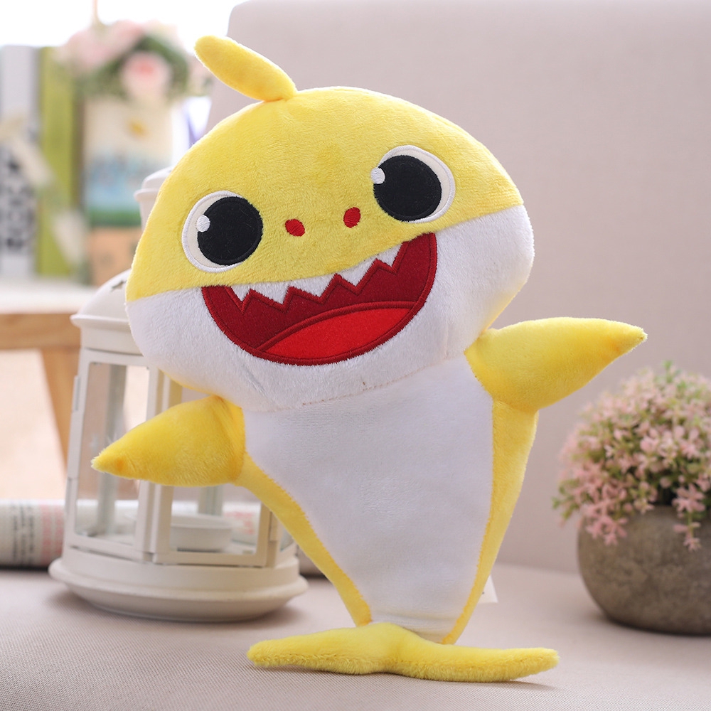 Baby Shark Singing Music Glowing Stuffed Plush Doll Cute Animal