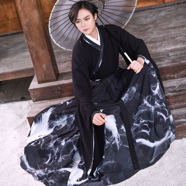 Extra Large Plus Fat Couple Hanfu Men Women Same Style Wei Jin Cross ...