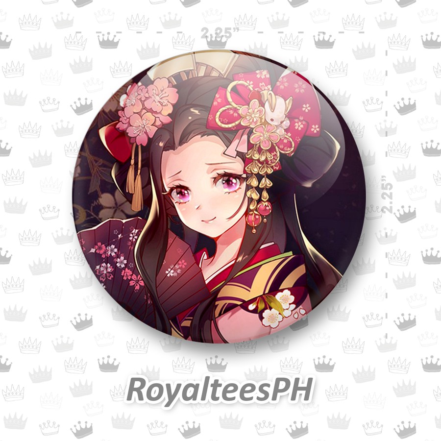 Demon Slayer Kimetsu no Yaiba Nezuko Fan-made Anime Button Pins ...