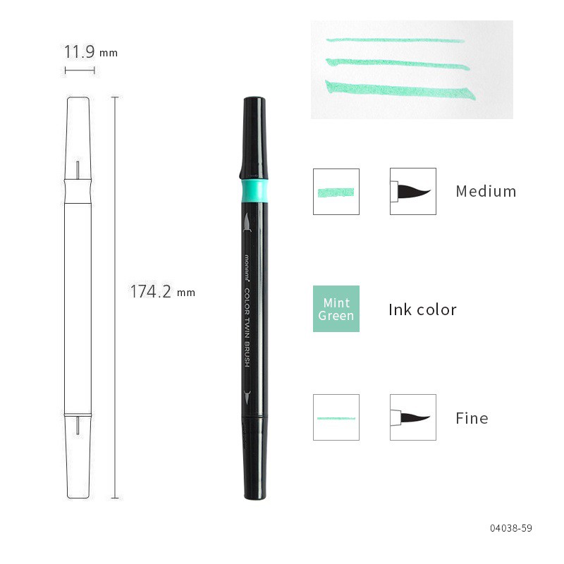 PenLab 1ps Monami Color Twin Brush Pen Watercolor Home DIY Marker for ...