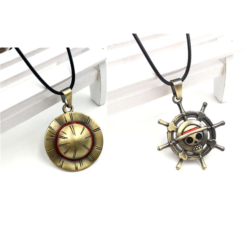 Anime One Piece Rudder Logo Alloy Necklace Pendant Hat Necklaces ...