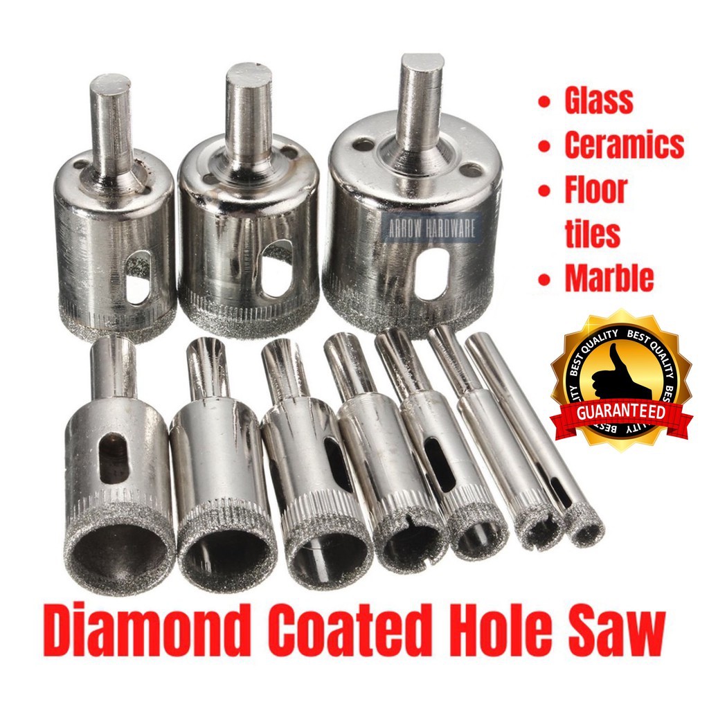 10pcs 6-32mm Diamond Coated Hole saw Drill Bit for Glass, Ceramics ...