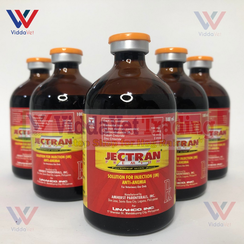 100ml Viddavet Univet Jectran Premium Fortified with Zinc Iron ...