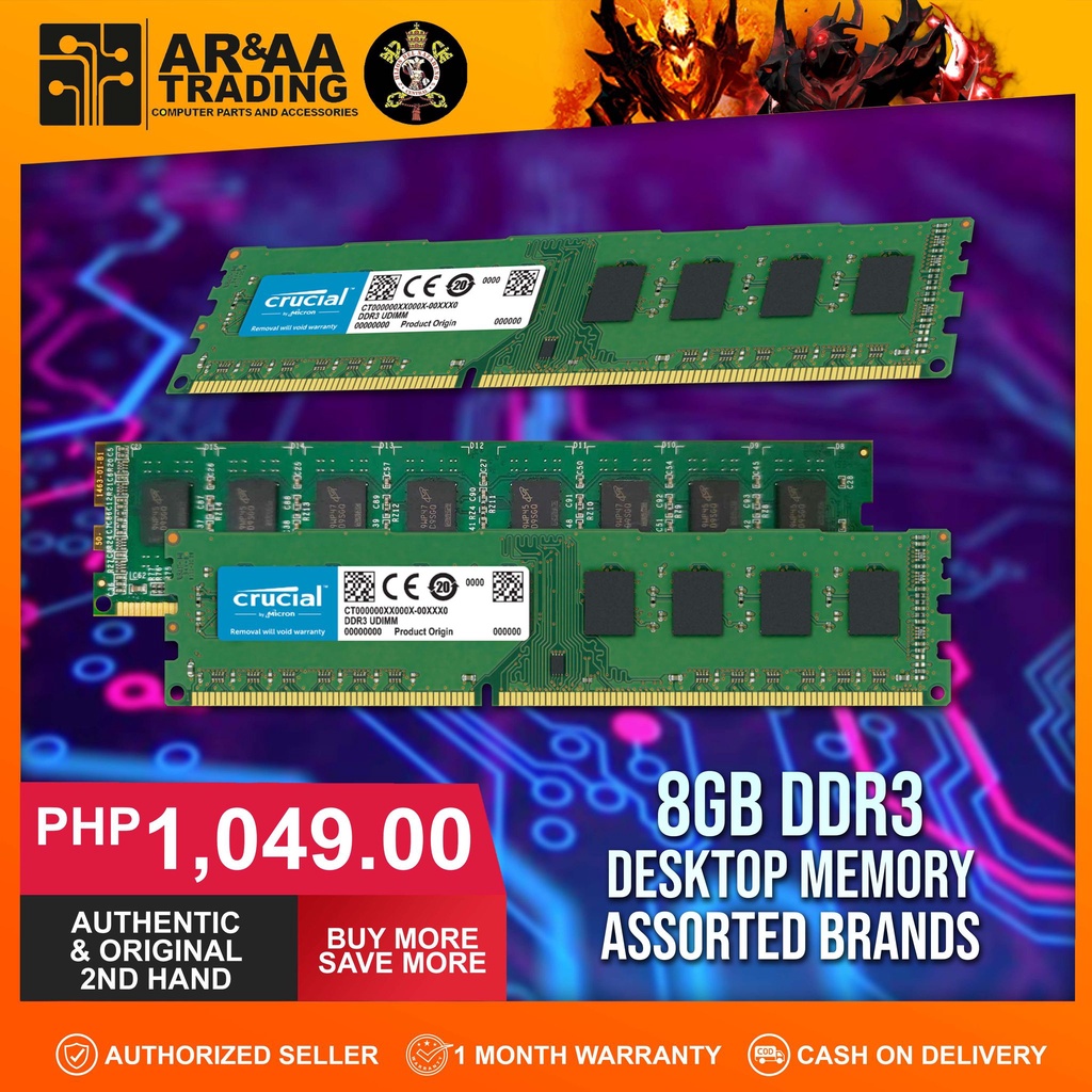Desktop Memory 8gb DDR3 12800 Assorted Brands | Shopee Philippines