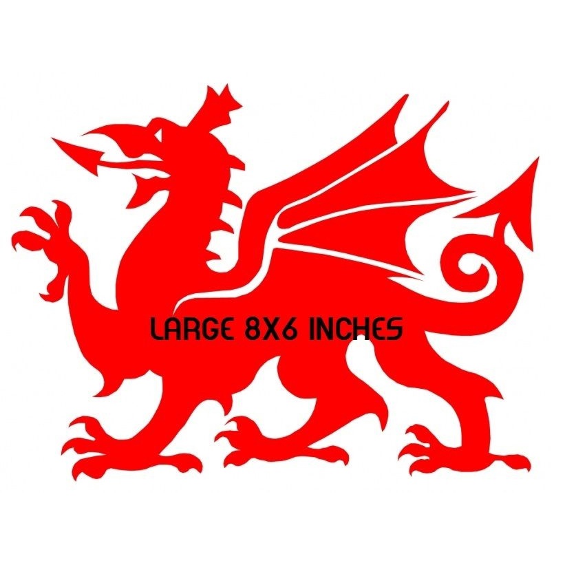 welsh dragon vinyl car sticker graphics decals rear window side wales ...