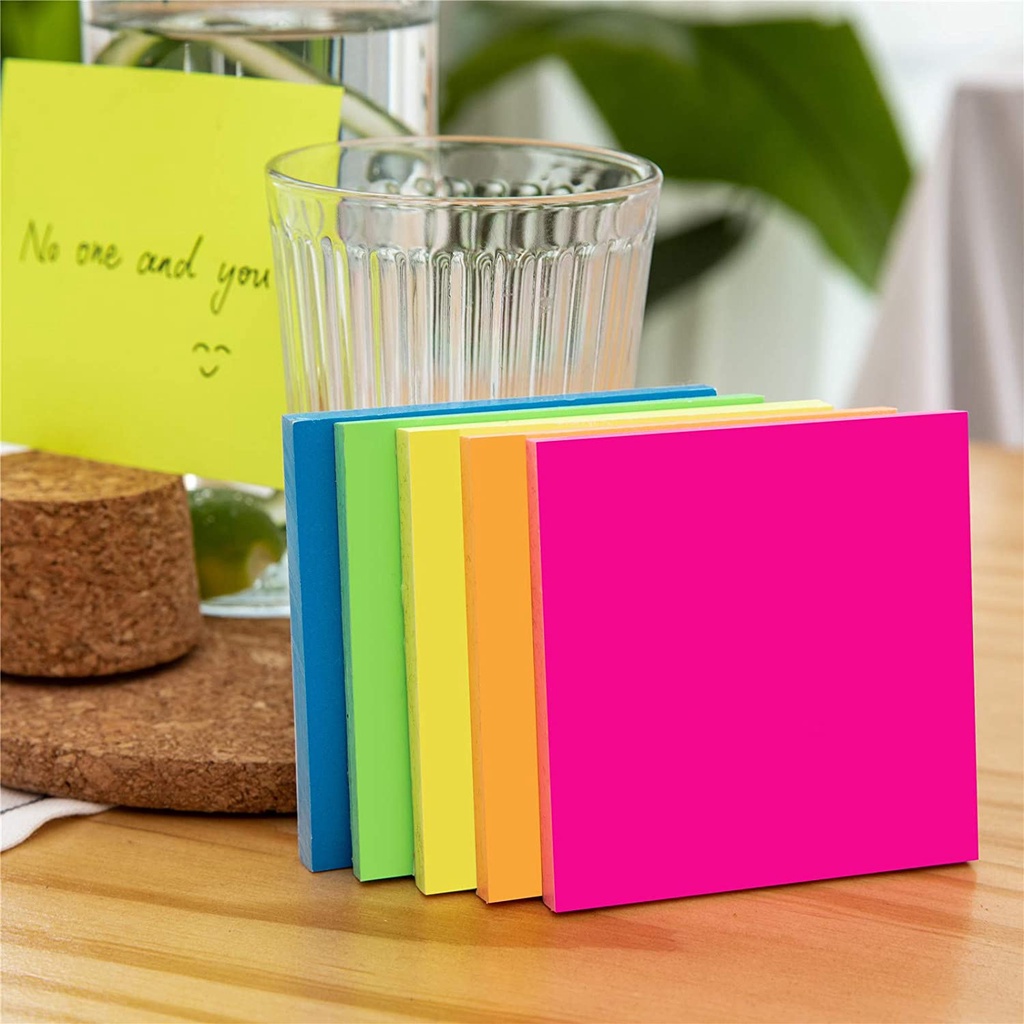Sticky Notes 3x3 inches 100 sheets/pad Glue Free Static Cling Sticky