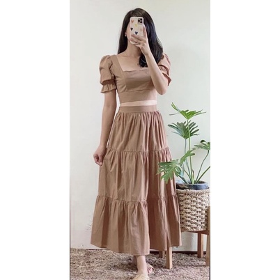 ワンピース herlipto Troncais Puff Sleeve Dress herlipto Troncais Puff Sleeve Dress Herlipto☆Troncais Puff