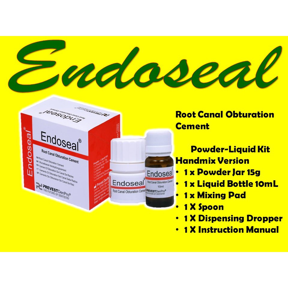 Endoseal Root Canal Obturation Cement Powder 15g; Liquid 10mL