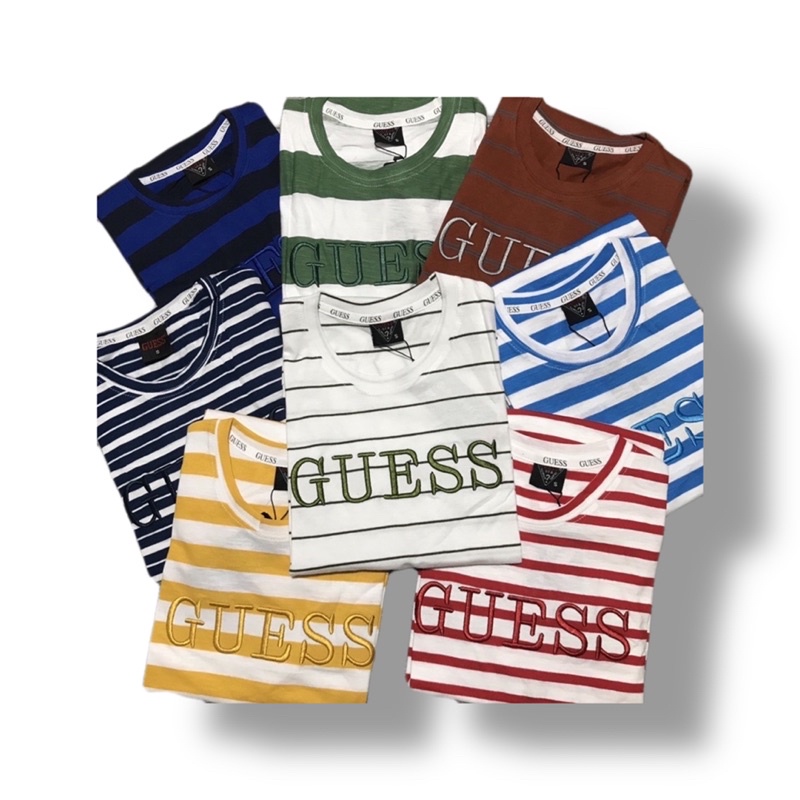 Guess striped tee womens online