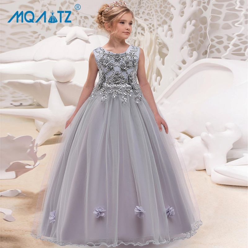 MQATZ Elegant Girl's Princess Sleeveless Dress Kids Wedding