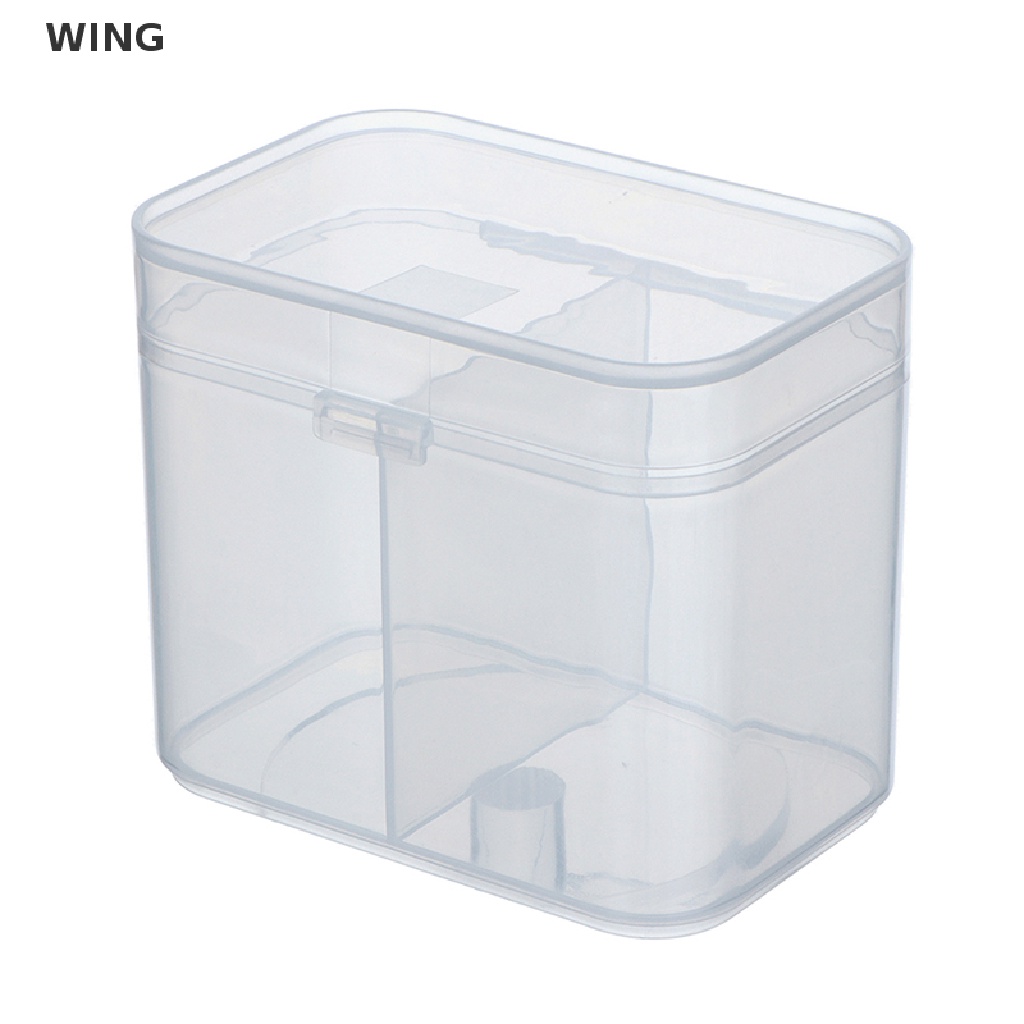 PINKING Cosmetic Wash Towel Storage Box 2 Grid Plastic with Lid Cotton