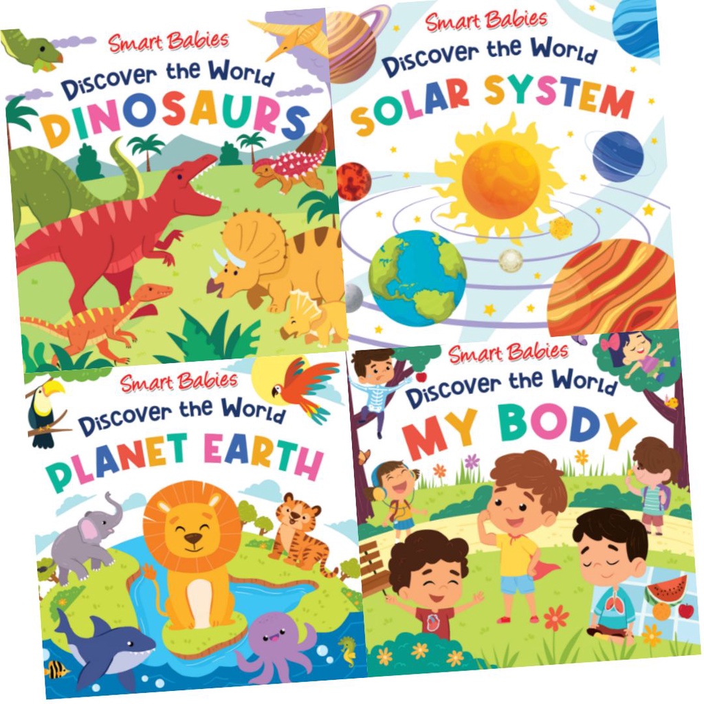 Smart Babies Discover the World (4 books) Dinosaurs/ Solar System ...