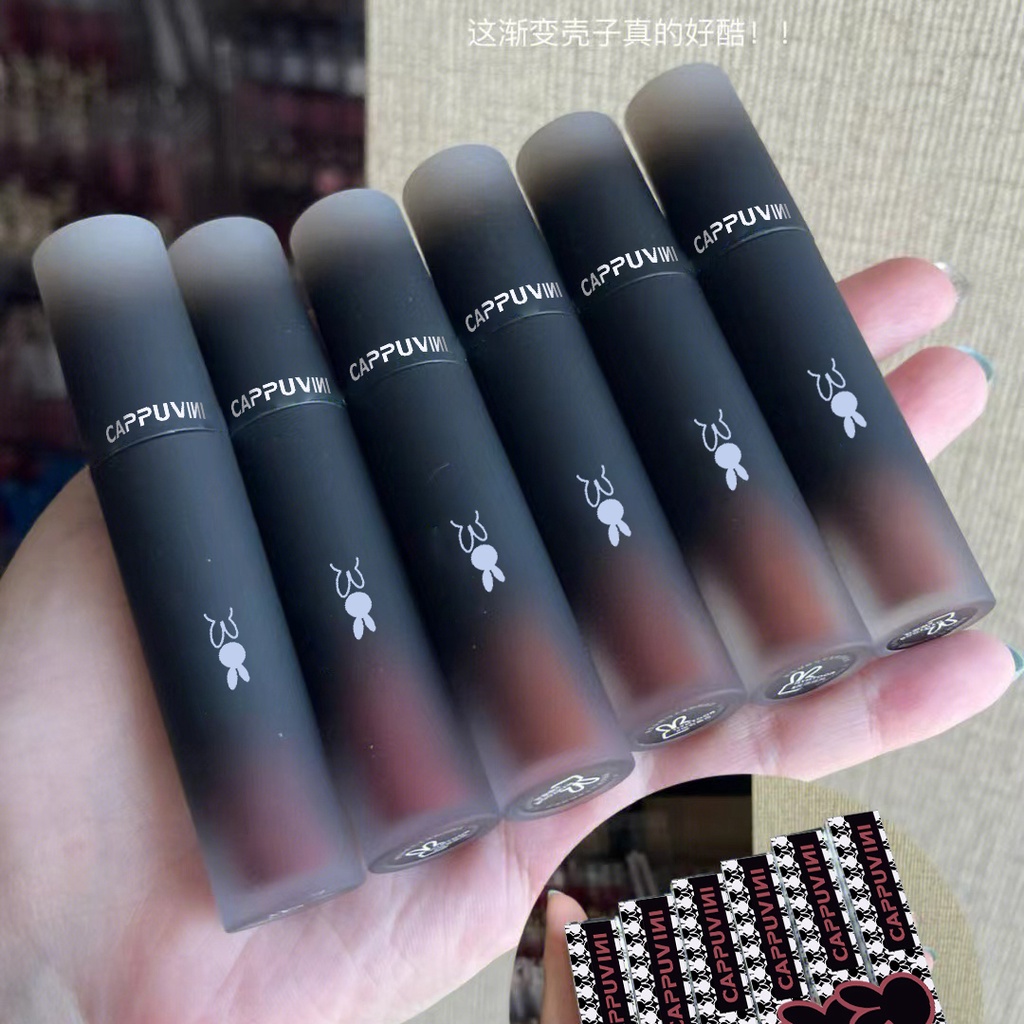 COD New arrival CAPPUVINI black rabbit lipstick waterproof lip mud ...