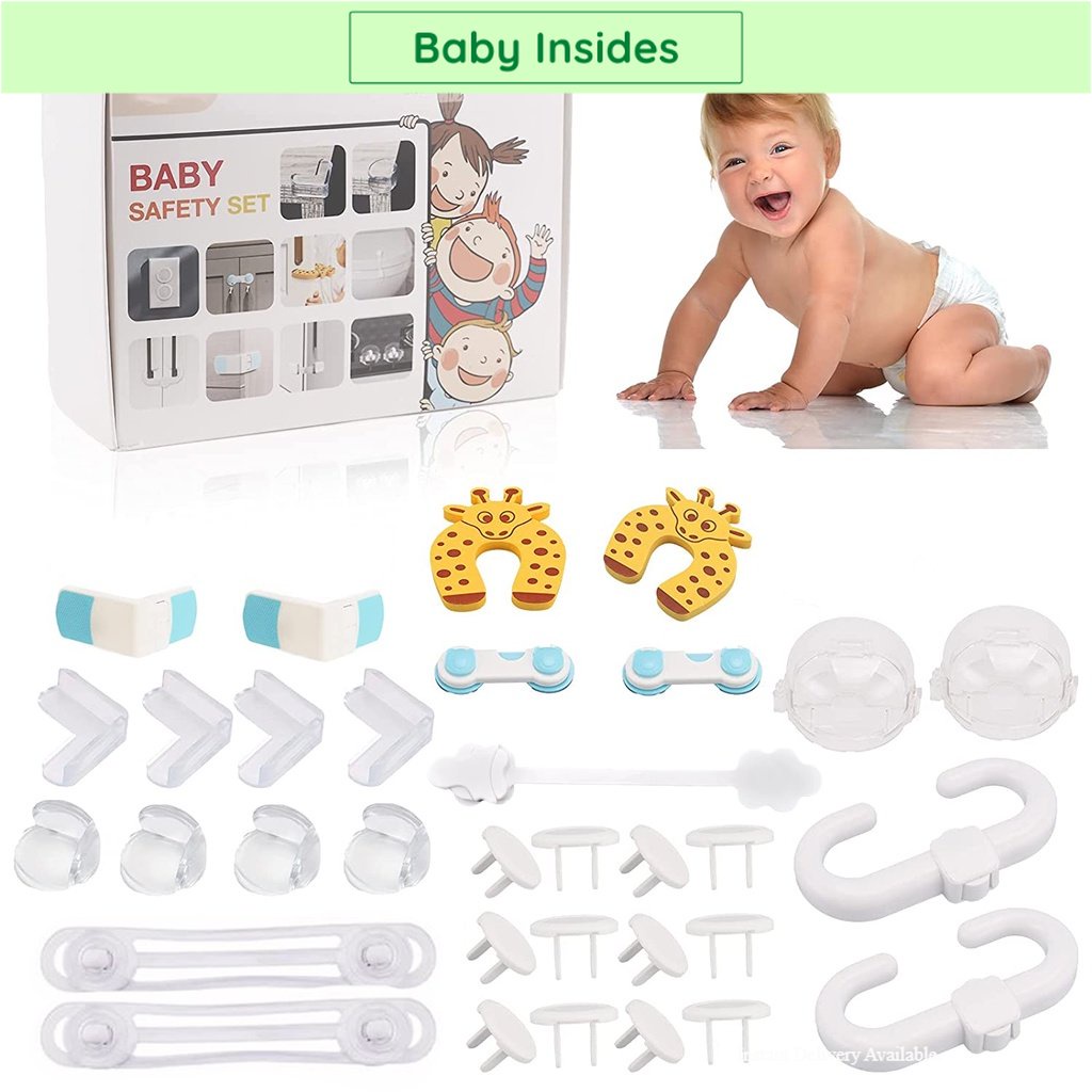 𝗕𝗮𝗯𝘆𝗜𝗻𝘀𝗶𝗱𝗲𝘀 Baby Safety Complete Set 33pcs/pack Corner