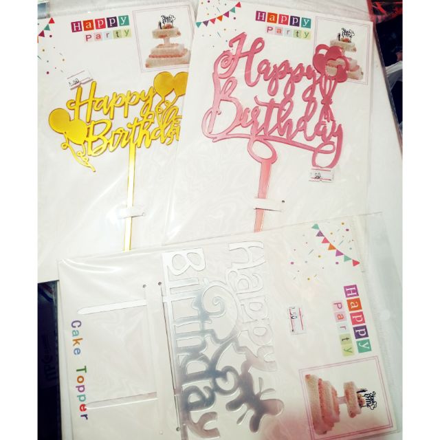 Happy birthday cake topper acrylic | Shopee Philippines