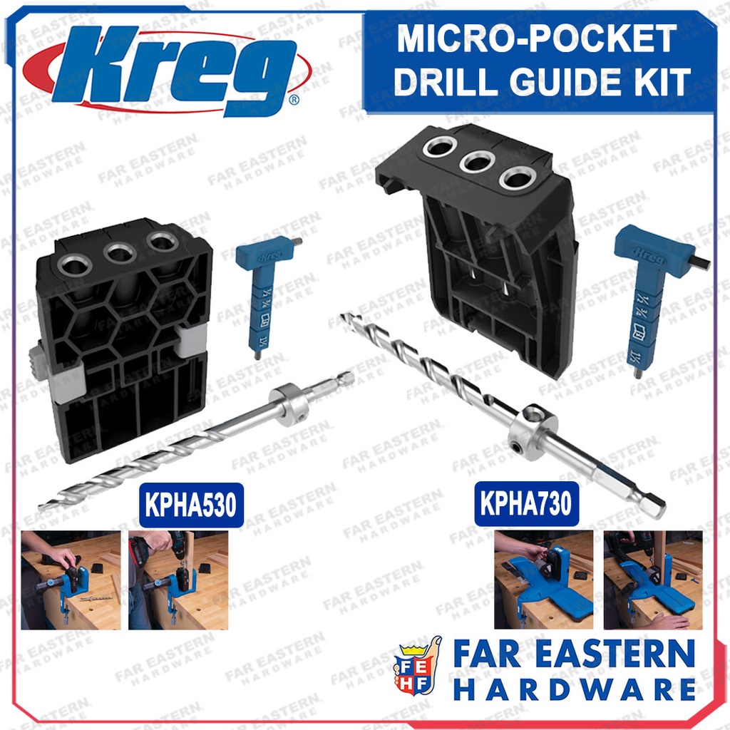 KREG Micro-Pocket Drill Guide Kit KPHA530 / KPHA730 | Shopee Philippines