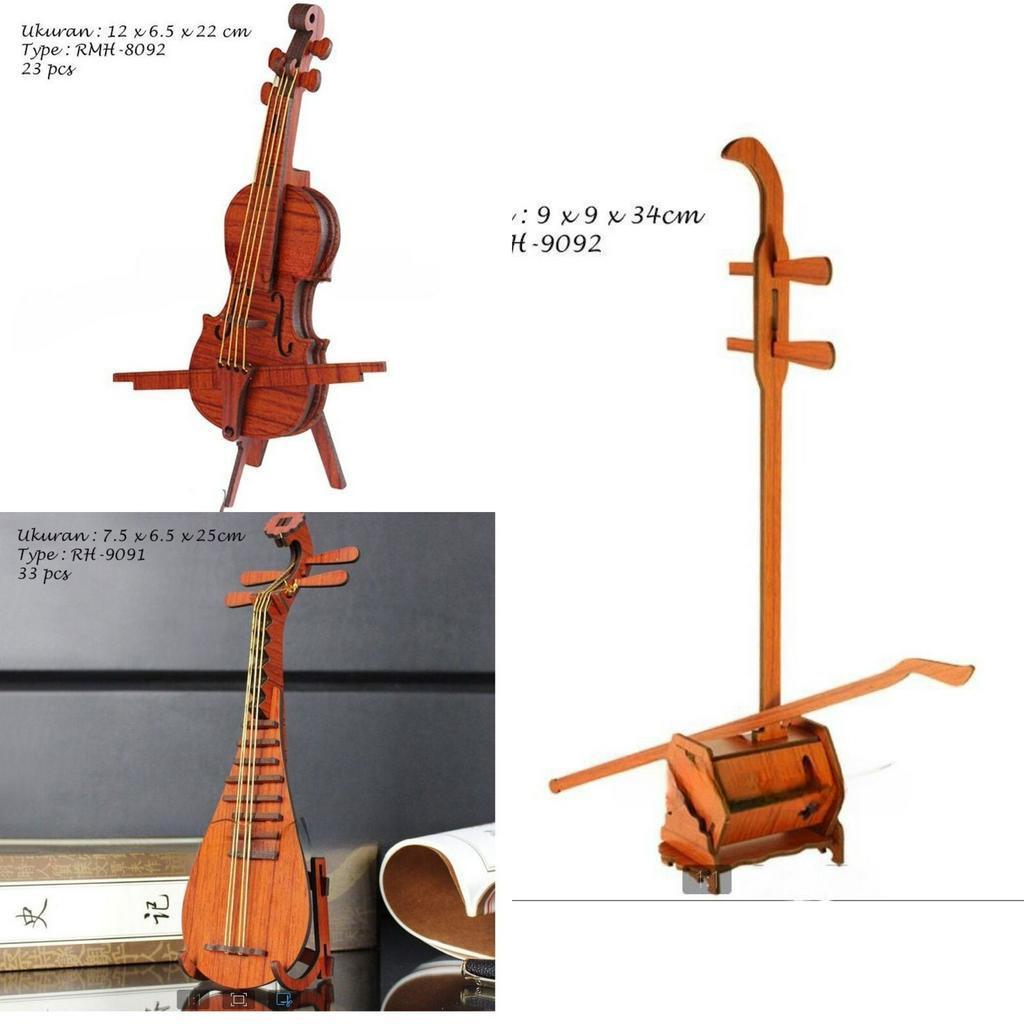 Diy Musical Instrument 3D Puzzle Violin Lute Erhu Children's