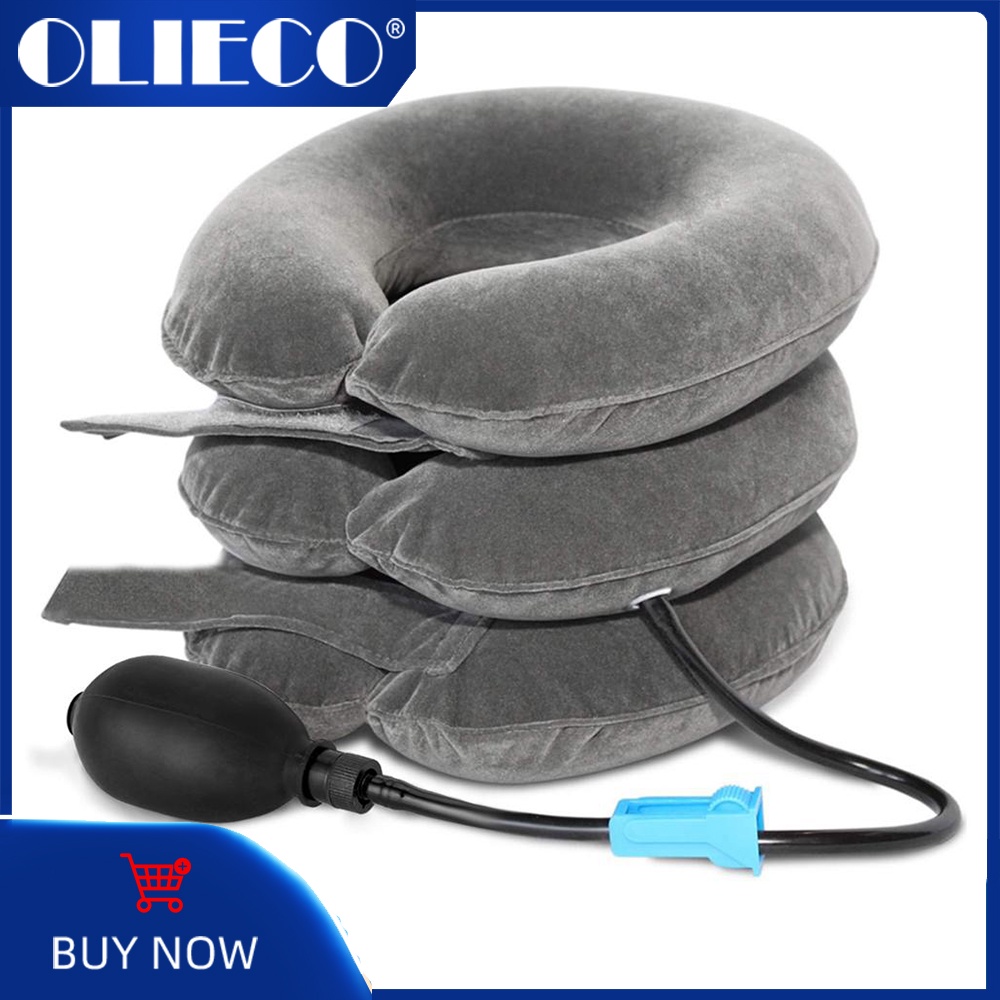 OLIECO Inflatable Cervical Vertebra Traction Soft Travel Neck Pain ...