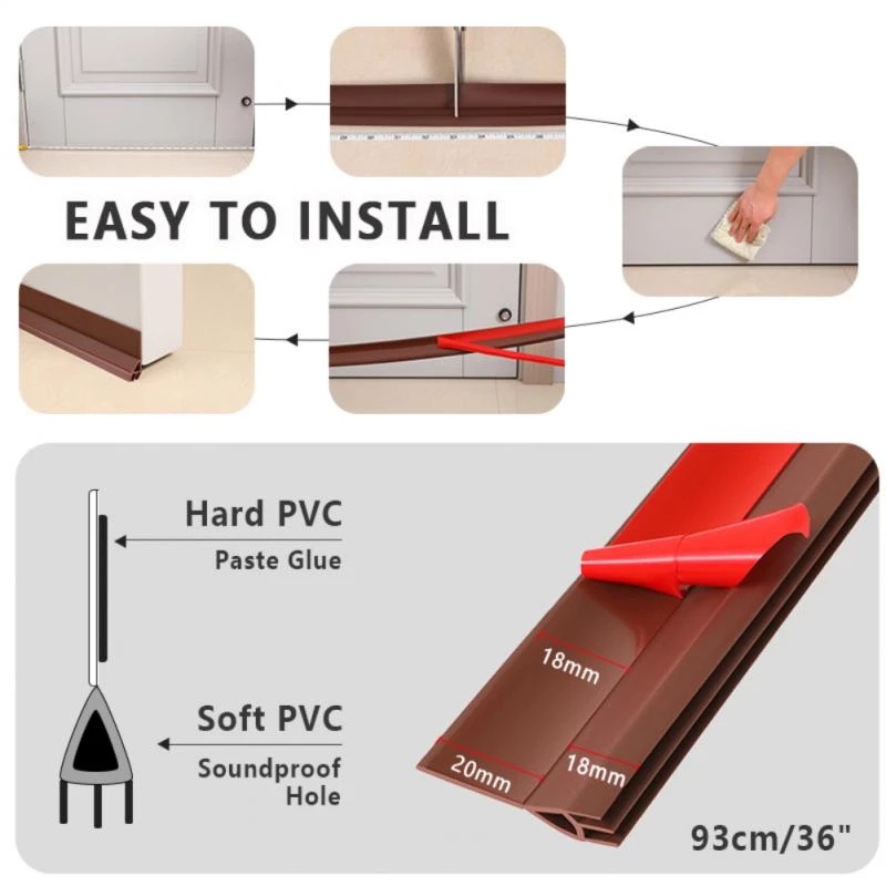 【COD】96cm Door Bottom Sealing Strip Draft Stopper Wind Blocker Noise ...