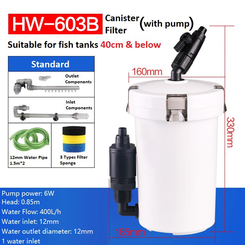 Sunsun HW603 HW604 Canister Filter (with/without pump) for Nano