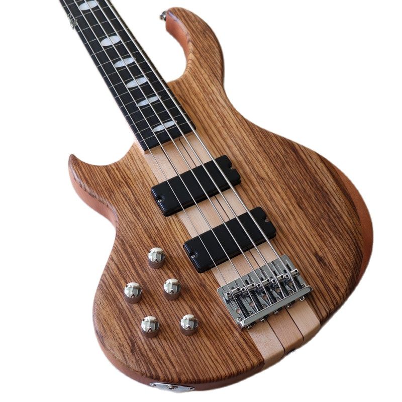 Left hand 5 string bass guitar Active Electronics 43 inch neck through
