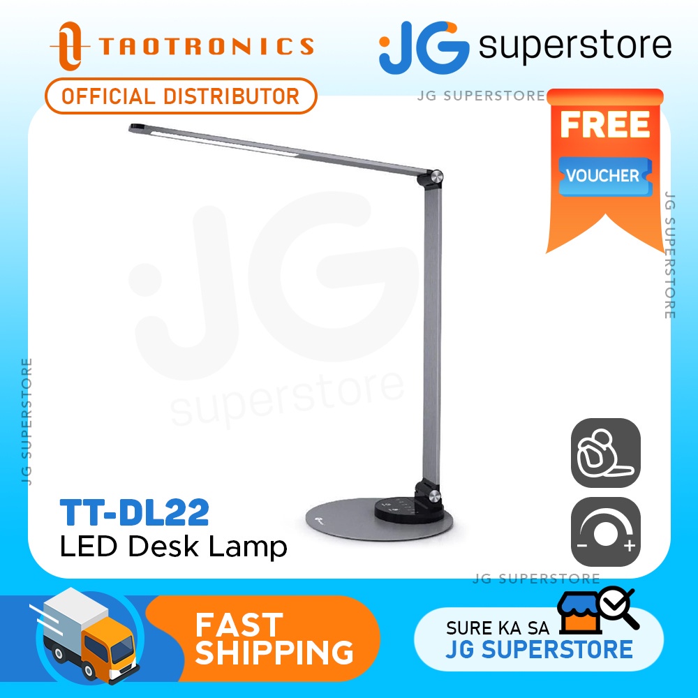 TaoTronics Dimmable Flexible LED Desk Lamp w/ 6 Brightness Levels, 3