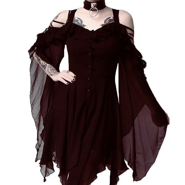 Woman Retro Queen Sling Evening Bridgerton Gothic Outfit Medieval Dress ...