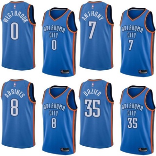 RUSSELL WESTBROOK OKLAHOMA CITY THUNDER OFFICIAL 18-19' NIKE CITY EDITION  SWINGMAN JERSEY- YOUTH BLUE