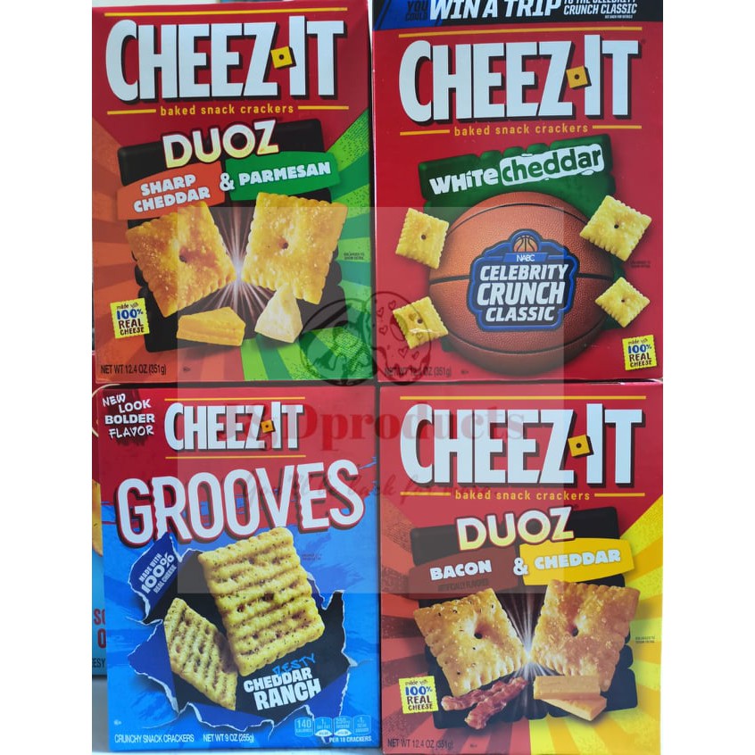 CheezIt Baked Snack Crackers White Cheddar / Jalapeno / Bacon