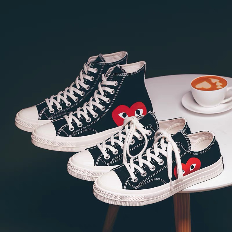 OEM Converse CDG Rei Kawakubo PLAY Love Joint 1970S Low Top Canvas Shoes Women And men 069 Shopee Philippines