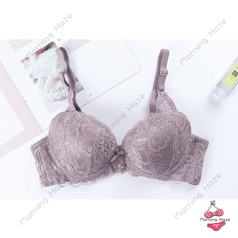 Ladies Push up Underwire Bra Sexy Lace Bra Soft Gathered Cup B Size 34 ...