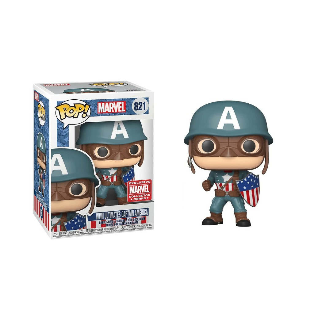 Funko Pop! Marvel: WWII Ultimate Captain America - Marvel Collector Corps  Exclusive