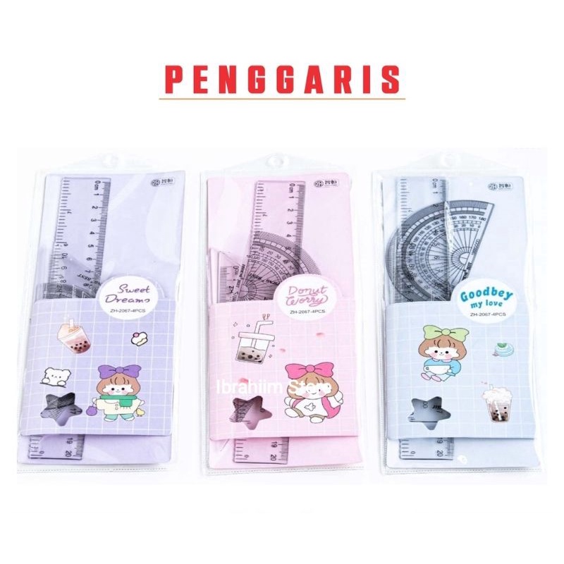 SIKU Ruler Full SET Ruler Full SET PREMIUM Triangle Elbow Ruler Long ...