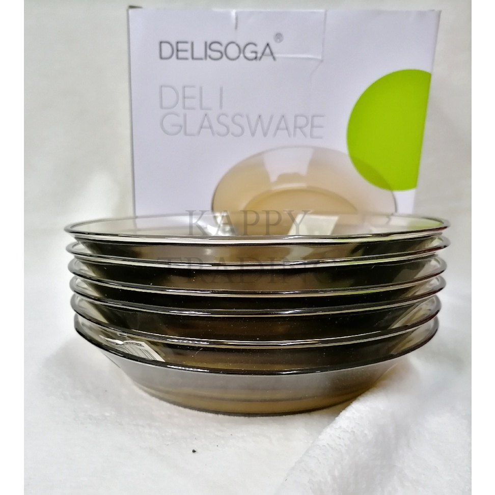 DELISOGA Deli Glassware Plate Set 6pcs. 194mm EQ40011S Shopee Philippines