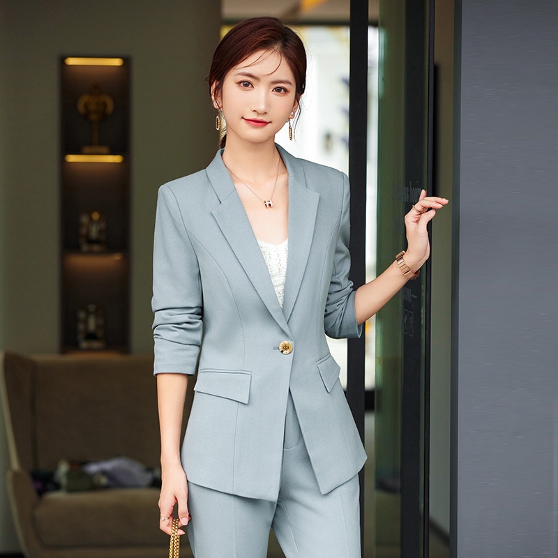 Blue Suit Outer Women Spring Autumn Style Professional Wear Temperament ...