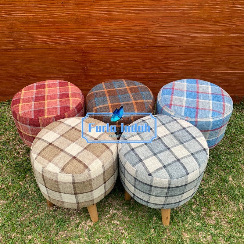 Round puff chair, stool chair, minimalist sofa, cafe chair | Shopee ...