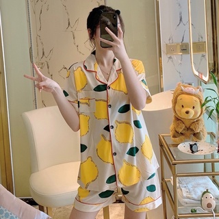 WAN】Sleepwear For Women Korean New Style Cute Printed Terno Home Pajamas